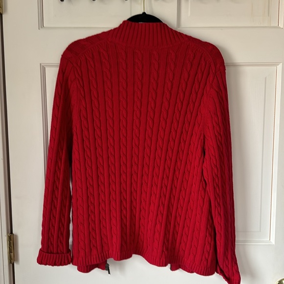 LL Bean Classic Cotton Zip Front Sweater 1X - Picture 4 of 8